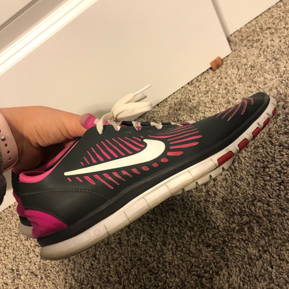 Nike Free Run 3.0 Pink and Grey Running Shoes